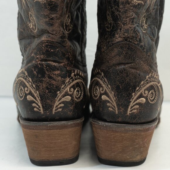Circle G Cowgirl Boots Embroidered Western Snip Toe Bone Dragonfly Feminine Boho - Picture 11 of 16